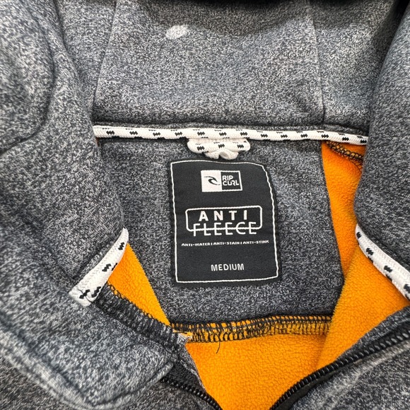 Rip Curl Hoodie Men's Medium Gray Anti Fleece Full Zip Water Resistant Surf - Picture 2 of 15